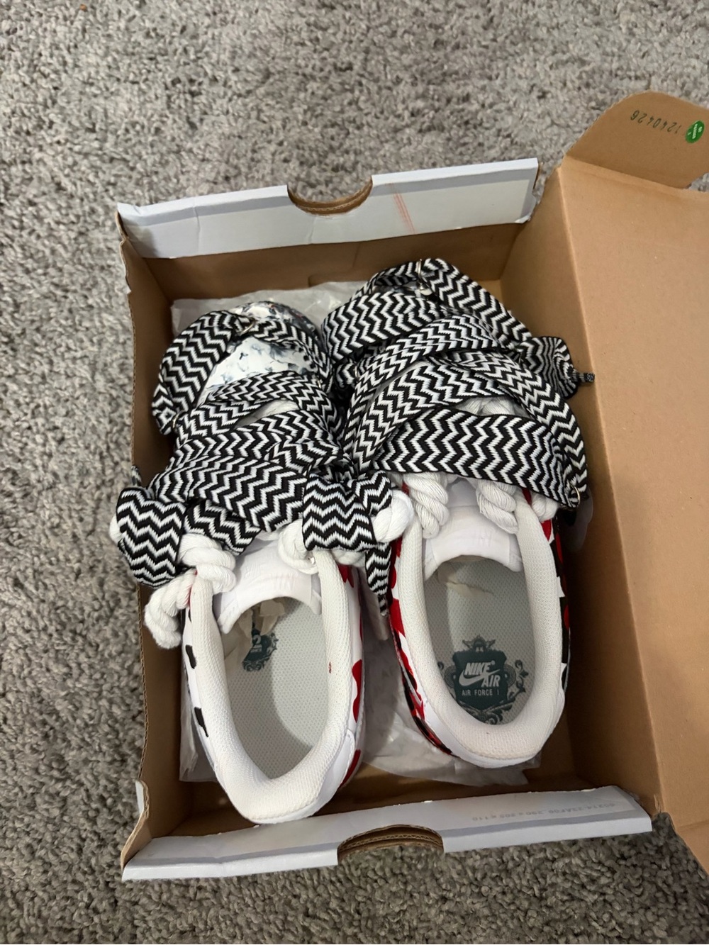 Nike Kids Sneakers in White, Black and Red